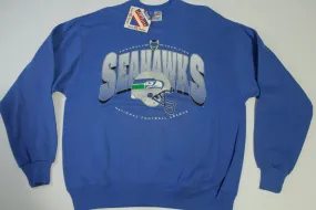 Seattle Seahawks National Vintage Gameday Hanes 90's Crewneck Football Sweatshirt