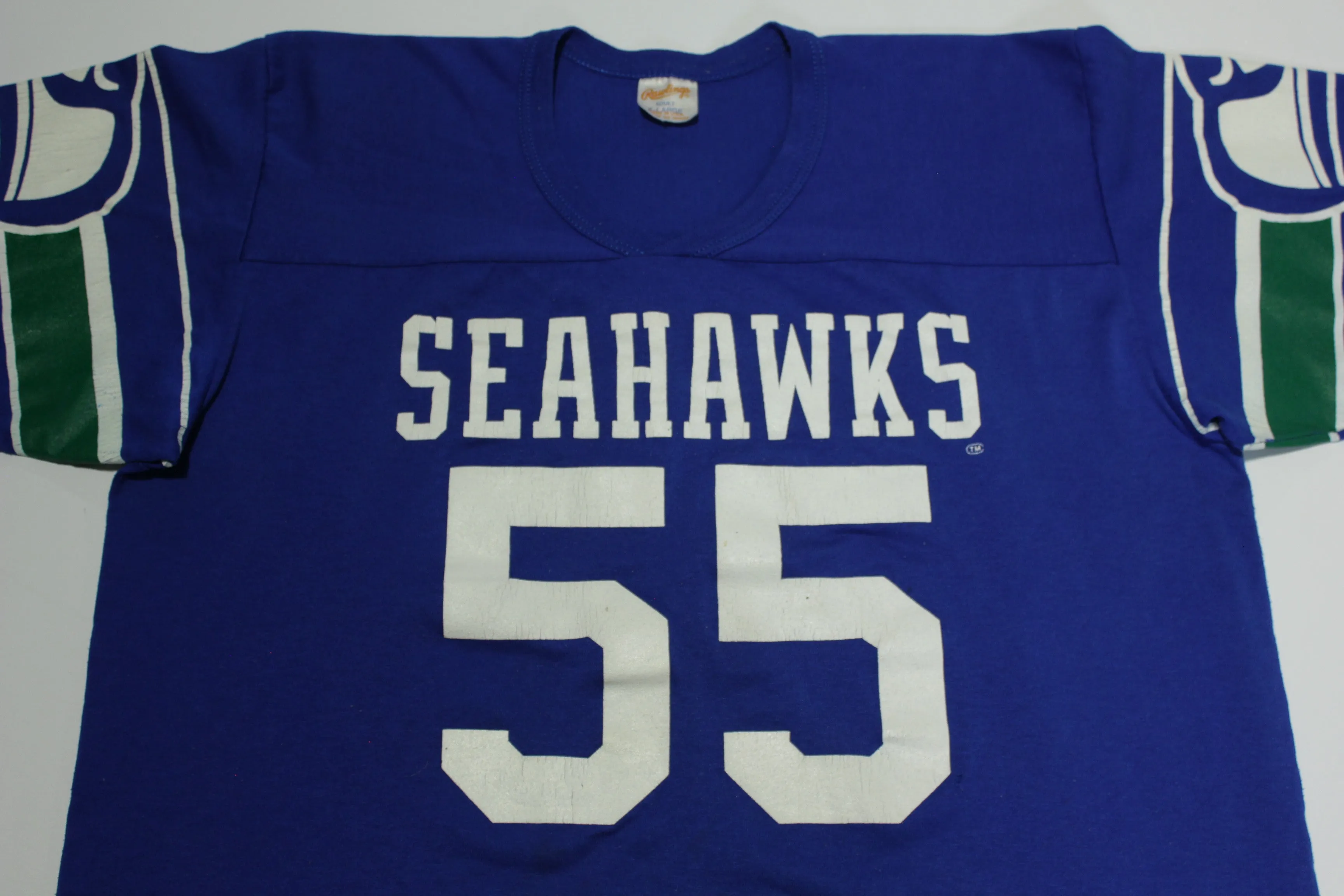 Seattle Seahawks Vintage 80's Rawlings #55 Brian Bosworth Made in USA Football Jersey