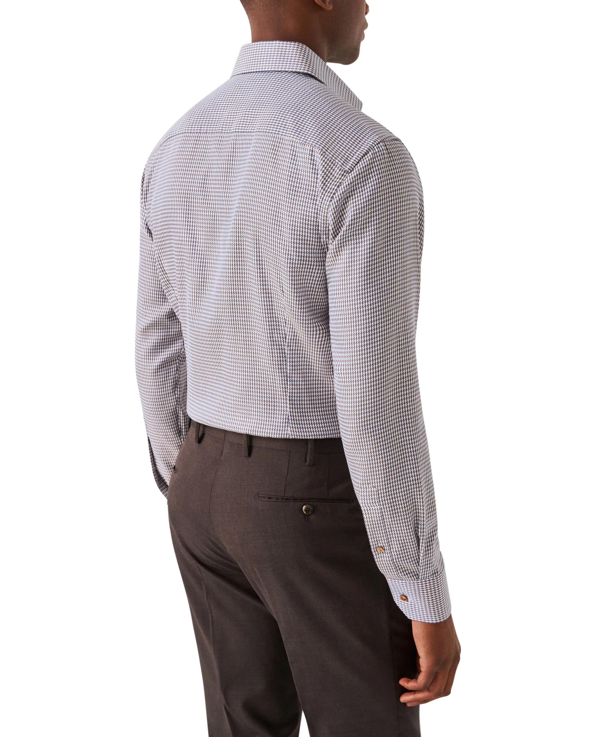 Slim Fit - Houndstooth Print Signature Twill Shirt