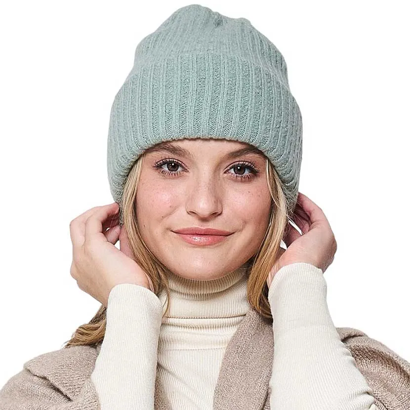 Solid Knitted Beanie Hat