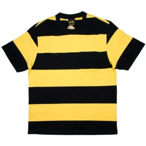 Stan Ray - Football T-shirt - Revival Black / Book Yellow Stripe