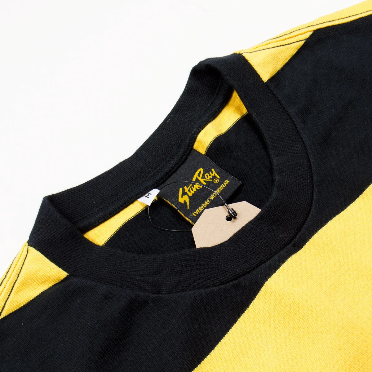 Stan Ray - Football T-shirt - Revival Black / Book Yellow Stripe