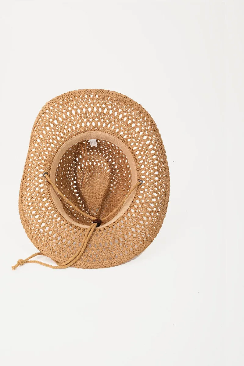 Sunset and Swim  Rope Strap Straw Braided Hat