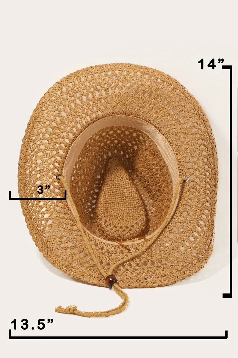 Sunset and Swim  Rope Strap Straw Braided Hat