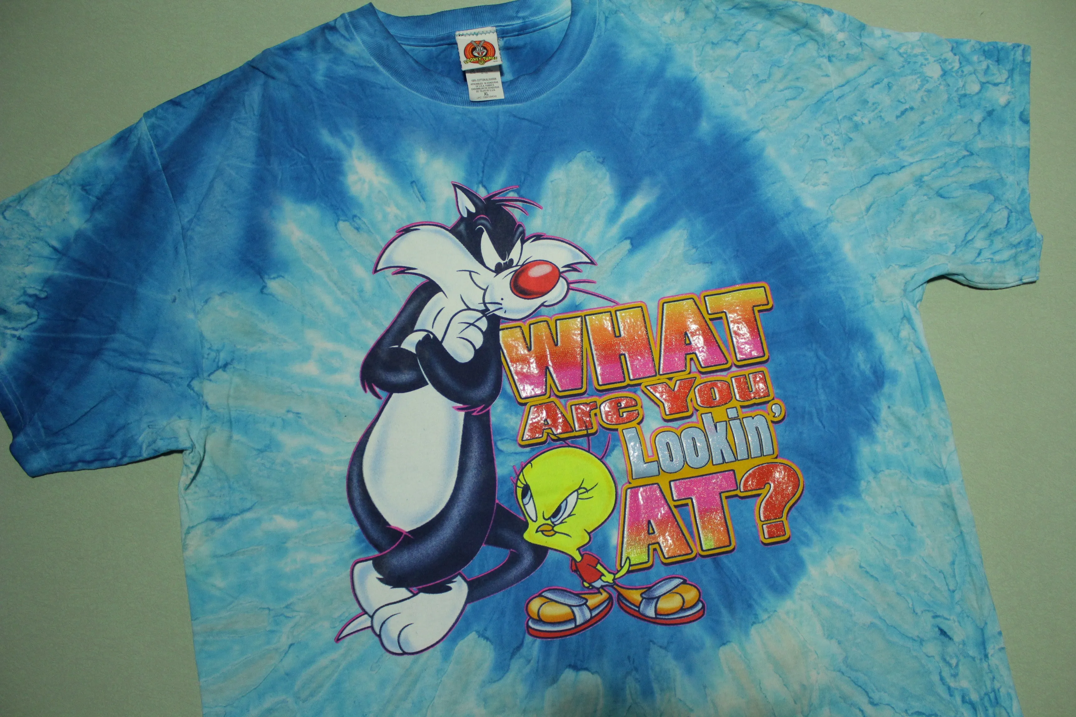 Sylvester Tweety What You Looking At Vintage 90's Looney Tunes WB Cartoon T-Shirt