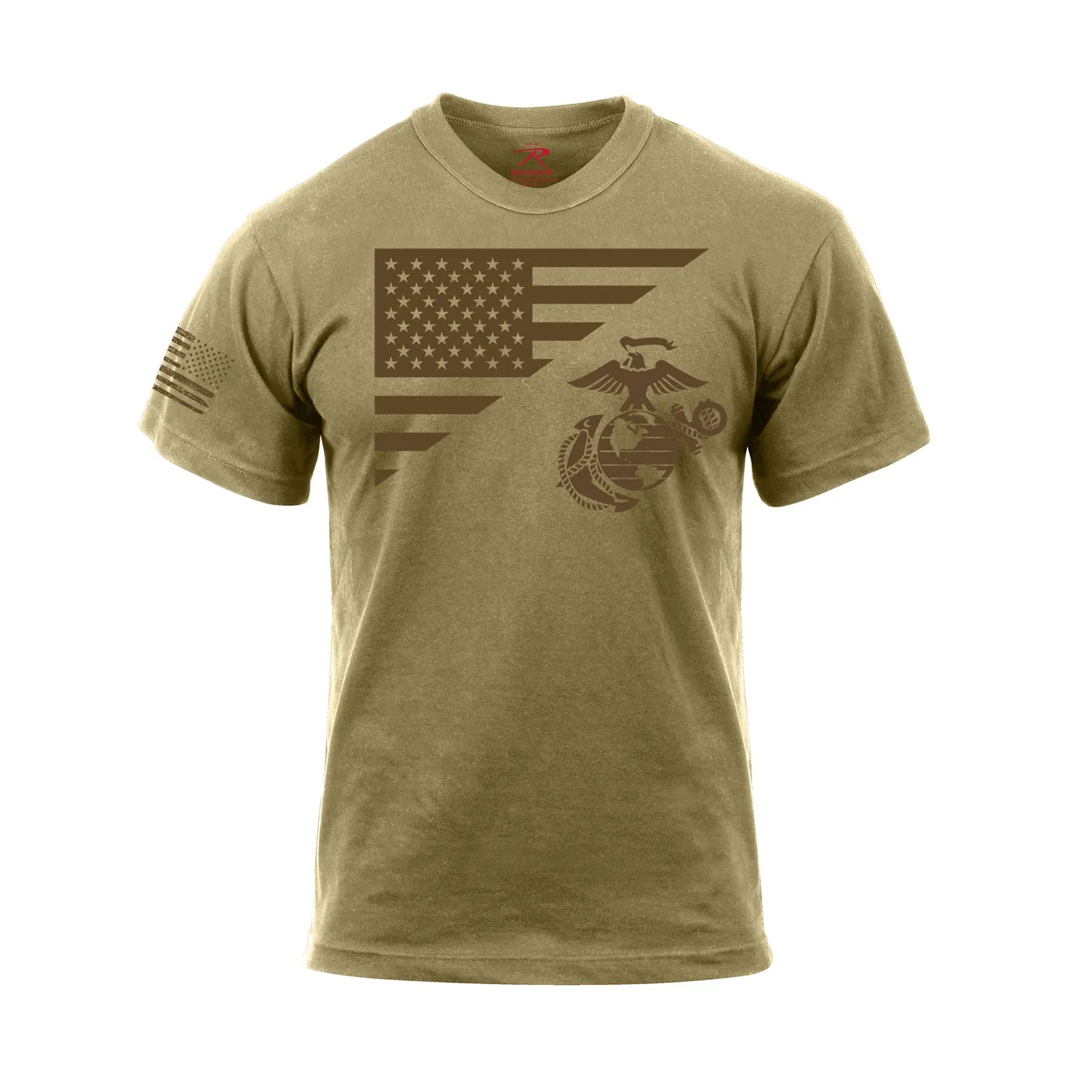 T-Shirt: US Flag and Marine Corps Eagle, Globe, & Anchor