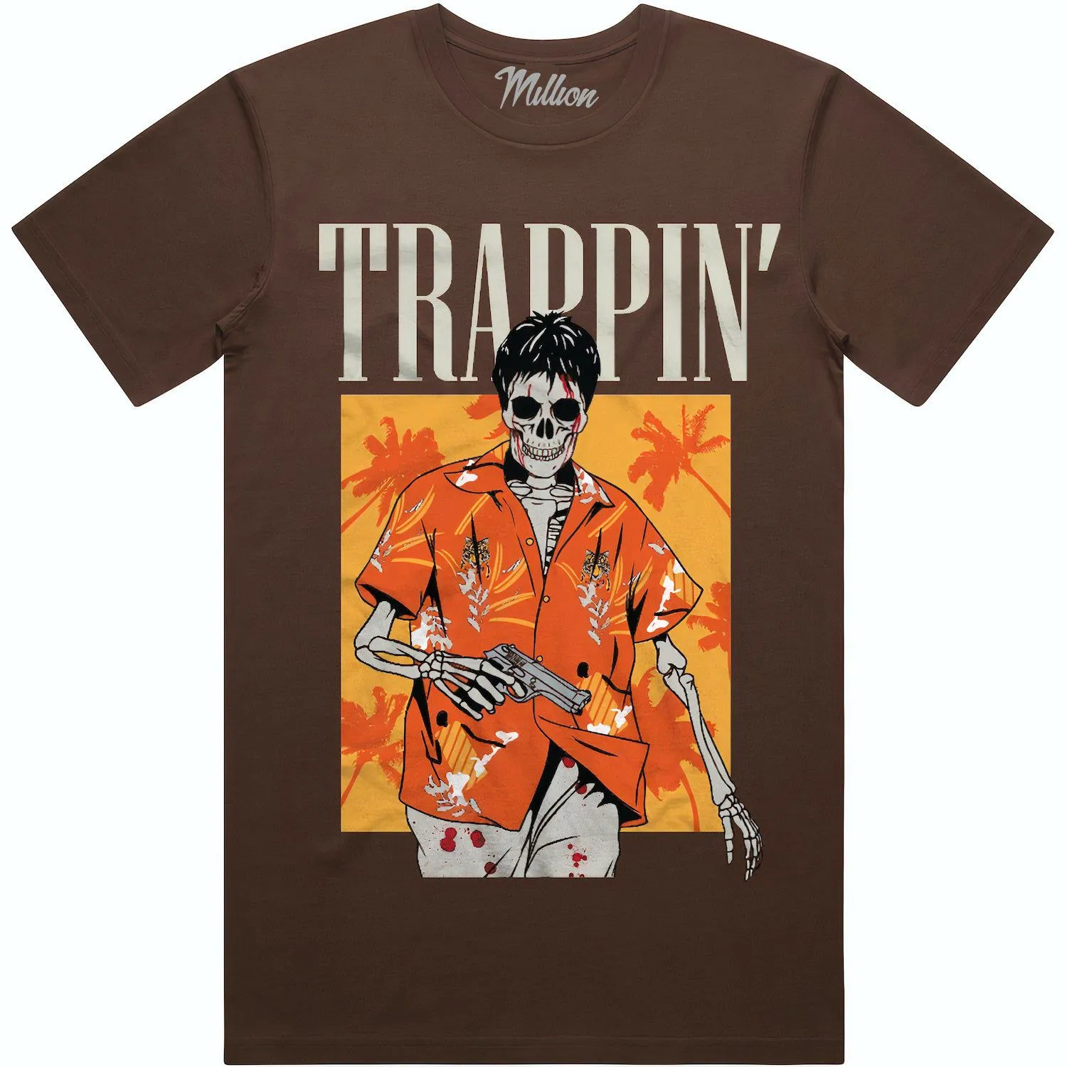 TRAPPIN : Brown Sneaker Tees Shirt