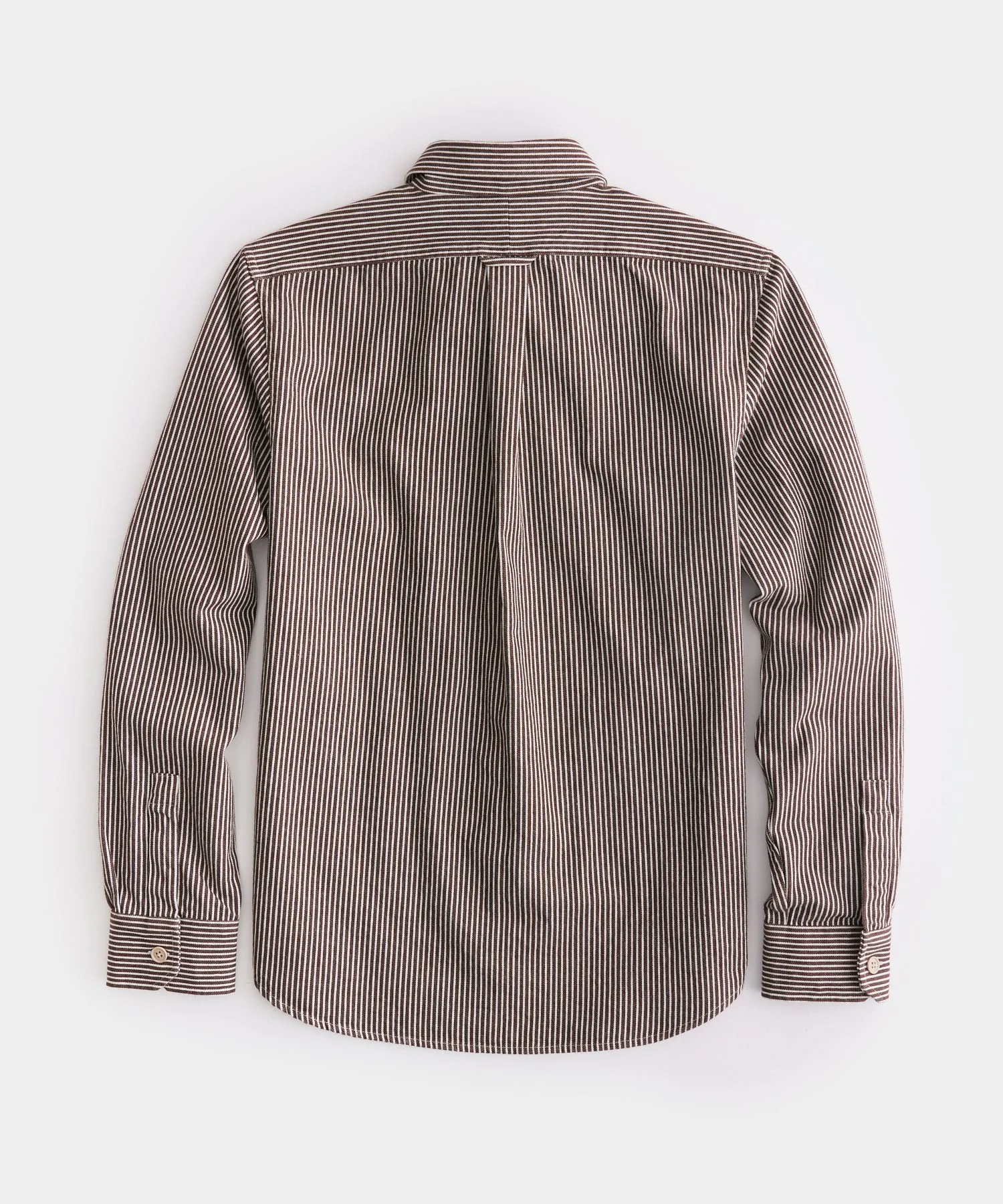 Two Pocket Utility Shirt in Brown Railroad Stripe