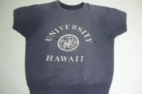 University of Hawaii Vintage 60's Short Banded Sleeve Crewneck Collegiate Sweatshirt