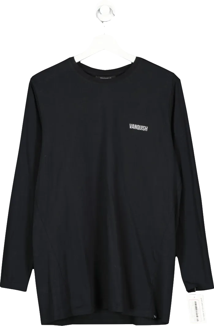 Vanquish Black Classic Slim Fit Long Sleeve T Shirt UK L