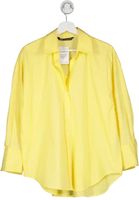 ZARA Yellow Poplin Shirt UK S